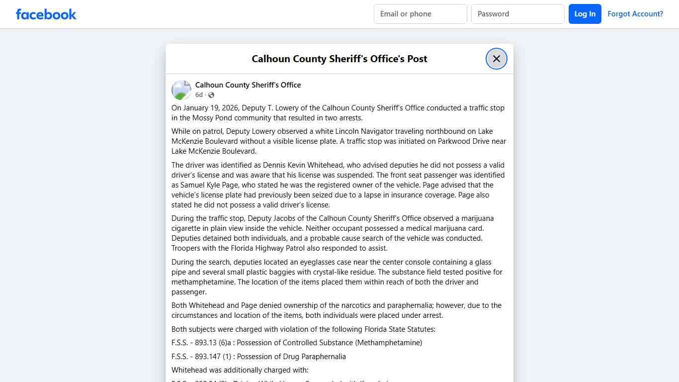 On January 19, 2026,... - Calhoun County Sheriff's Office Facebook
